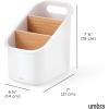 Umbra Bellwood Utensil Holder Kitchen Storage Organizer with Removeable Dividers, White/Natural(White/Natural)