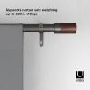 Umbra Blok Modern 1 Curtain Rod, Includes 2 Matching Finials, Brackets & Hardware, 36 to 72-Inch, Gunmetal(Gunmetal)