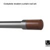 Umbra Blok Modern 1 Curtain Rod, Includes 2 Matching Finials, Brackets & Hardware, 36 to 72-Inch, Gunmetal(Gunmetal)