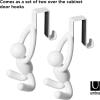 Umbra Buddy Space-Saving Over The Cabinet Storage Hooks, Kitchen and Bathroom Organizer, Set of 2, White, 2 Count(White)