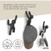 Umbra Buddy Wall Hooks – Decorative Wall Mounted Coat Hooks for Hanging Coats, Scarves, Bags, Purses, Backpacks, Towels and More, Set of 3, White(Black)