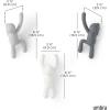 Umbra Buddy Wall Hooks – Decorative Wall Mounted Coat Hooks for Hanging Coats, Scarves, Bags, Purses, Backpacks, Towels and More, Set of 3, White(Gray)