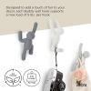 Umbra Buddy Wall Hooks – Decorative Wall Mounted Coat Hooks for Hanging Coats, Scarves, Bags, Purses, Backpacks, Towels and More, Set of 3, White(Gray)