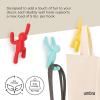 Umbra Buddy Wall Hooks – Decorative Wall Mounted Coat Hooks for Hanging Coats, Scarves, Bags, Purses, Backpacks, Towels and More, Set of 3, White(Red/Blue/Yellow)