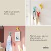 Umbra Buddy Wall Hooks – Decorative Wall Mounted Coat Hooks for Hanging Coats, Scarves, Bags, Purses, Backpacks, Towels and More, Set of 3, White(Red/Blue/Yellow)