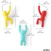 Umbra Buddy Wall Hooks – Decorative Wall Mounted Coat Hooks for Hanging Coats, Scarves, Bags, Purses, Backpacks, Towels and More, Set of 3, White(Red/Blue/Yellow)