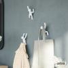 Umbra Buddy Wall Hooks – Decorative Wall Mounted Coat Hooks for Hanging Coats, Scarves, Bags, Purses, Backpacks, Towels and More, Set of 3, White(White)