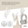 Umbra Buddy Wall Hooks – Decorative Wall Mounted Coat Hooks for Hanging Coats, Scarves, Bags, Purses, Backpacks, Towels and More, Set of 3, White(White)