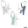 Umbra Buddy Wall Hooks – Decorative Wall Mounted Coat Hooks for Hanging Coats, Scarves, Bags, Purses, Backpacks, Towels and More, Set of 3, White(White/Mint/Blue)