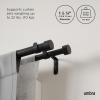 Umbra Cappa Double Curtain Rod, Includes 2 Matching Finials, Brackets & Hardware, 120 to 180-Inch, Black(Black)