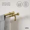 Umbra Cappa Double Curtain Rod, Includes 2 Matching Finials, Brackets & Hardware, 120 to 180-Inch, Black(Gold)