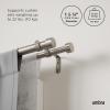 Umbra Cappa Double Curtain Rod, Includes 2 Matching Finials, Brackets & Hardware, 120 to 180-Inch, Black(Nickel)