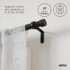 Umbra Cappa Modern 1″ Curtain Rod, Includes 2 Matching Finials, Brackets & Hardware, Brass(Black)