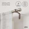 Umbra Cappa Modern 1″ Curtain Rod, Includes 2 Matching Finials, Brackets & Hardware, Brass(Nickel)