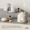 Umbra Casita Diffuser in Sand – Aromatherapy Essential Oil Diffuser with LED Light, Multiple Mist Settings, Automatic Shut-Off, Hidden Storage for Oils, Concrete & Melamine Design for Modern Homes