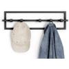 Umbra Cubiko Wall Mounted Modern, Sleek, Space-Saving Hanger with Retractable Hooks to Hang Coats, Scarves, Purses and More, 5, White(Black)