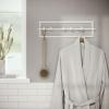 Umbra Cubiko Wall Mounted Modern, Sleek, Space-Saving Hanger with Retractable Hooks to Hang Coats, Scarves, Purses and More, 5, White(White)