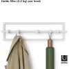 Umbra Cubiko Wall Mounted Modern, Sleek, Space-Saving Hanger with Retractable Hooks to Hang Coats, Scarves, Purses and More, 5, White(White)