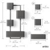 Umbra Cubiko Wall-Mount Planter with Four Adjustable Pots, Suitable for Indoor or Outdoor Use, Sand(Black)