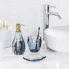 Umbra Droplet Dish Container for Bathroom-Acrylic Holder for Bath Sink-Nicely Fits Into Amenity Tray and Holds The Soap Bar Preventing It from Dirt and Ensures Zero Waste, Denim, Soap Dish(Denim)