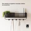 Umbra Estique Entryway Organizer, Great for Storing Keys, Small Accessories, Mail, Wallets and More, Small, Black/Walnut