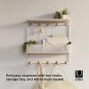 Umbra Estique Entryway Organizer, Great for Storing Keys, Small Accessories, Mail, Wallets and More, Small, White/Natural(White/Natural)