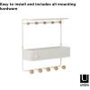 Umbra Estique Entryway Organizer, Great for Storing Keys, Small Accessories, Mail, Wallets and More, Small, White/Natural(White/Natural)