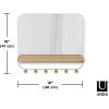 Umbra Estique Entryway Organizer Storage Solution with Mirror, Shelf and Hooks for Keys, Mail, Glasses, Wallet, Purse, Hat, and More, White