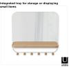 Umbra Estique Entryway Organizer Storage Solution with Mirror, Shelf and Hooks for Keys, Mail, Glasses, Wallet, Purse, Hat, and More, White