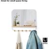Umbra Estique Entryway Organizer Storage Solution with Mirror, Shelf and Hooks for Keys, Mail, Glasses, Wallet, Purse, Hat, and More, White