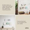 Umbra Exhibit Picture Frame Gallery Set, Adjustable Collage Display for 3 Photos, Prints, Artwork and More, Holds two 4×6 and one 5×7 Photos, Black(White)