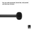Umbra Finn Curtain Rod for Window, Adjustable 42″ to 120″, Black