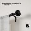 Umbra Finn Curtain Rod for Window, Adjustable 42″ to 120″, Black