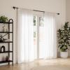 Umbra Finn Curtain Rod for Window, Adjustable 42″ to 120″, Black