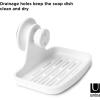 Umbra Flex Soap Dish with Patented Gel-Lock Technology Suction Cup, White(White)