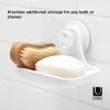 Umbra Flex Soap Dish with Patented Gel-Lock Technology Suction Cup, White(White)