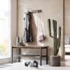 Umbra Flip Wall-Mounted Coat Rack with 3 Hooks – Modern, Space-Saving Storage for Hats, Jackets, Bags, Entryway, Mudroom, Closet, Bathroom, Bedroom – Natural/Nickel(Grey/Pewter)