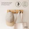 Umbra Flip Wall-Mounted Coat Rack with 3 Hooks – Modern, Space-Saving Storage for Hats, Jackets, Bags, Entryway, Mudroom, Closet, Bathroom, Bedroom – Natural/Nickel(Natural/Nickel)