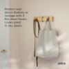 Umbra Flip Wall-Mounted Coat Rack with 3 Hooks – Modern, Space-Saving Storage for Hats, Jackets, Bags, Entryway, Mudroom, Closet, Bathroom, Bedroom – Natural/Nickel(Natural/Nickel)