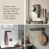 Umbra Flip Wall-Mounted Coat Rack with 3 Hooks – Modern, Space-Saving Storage for Hats, Jackets, Bags, Entryway, Mudroom, Closet, Bathroom, Bedroom – Natural/Nickel(Walnut/Black)