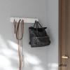 Umbra Flip Wall-Mounted Coat Rack with 3 Hooks – Modern, Space-Saving Storage for Hats, Jackets, Bags, Entryway, Mudroom, Closet, Bathroom, Bedroom – Natural/Nickel(White/White)