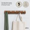 Umbra Flip Wall-Mounted Coat Rack with 3 Hooks – Modern, Space-Saving Storage for Hats, Jackets, Bags, Entryway, Mudroom, Closet, Bathroom, Bedroom – Natural/Nickel(Walnut/Gold)