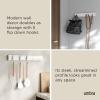 Umbra Flip Wall-Mounted Coat Rack with 3 Hooks – Modern, Space-Saving Storage for Hats, Jackets, Bags, Entryway, Mudroom, Closet, Bathroom, Bedroom – Natural/Nickel(White/White)