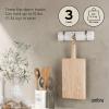 Umbra Flip Wall-Mounted Coat Rack with 3 Hooks – Modern, Space-Saving Storage for Hats, Jackets, Bags, Entryway, Mudroom, Closet, Bathroom, Bedroom – Natural/Nickel(White/Nickel)