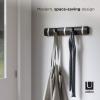 Umbra Flip Wall-Mounted Coat Rack with 3 Hooks – Modern, Space-Saving Storage for Hats, Jackets, Bags, Entryway, Mudroom, Closet, Bathroom, Bedroom – Natural/Nickel(Espresso/Nickel)