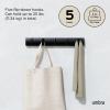 Umbra Flip Wall-Mounted Coat Rack with 3 Hooks – Modern, Space-Saving Storage for Hats, Jackets, Bags, Entryway, Mudroom, Closet, Bathroom, Bedroom – Natural/Nickel(Black/Black)