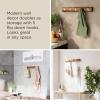 Umbra Flip Wall-Mounted Coat Rack with 3 Hooks – Modern, Space-Saving Storage for Hats, Jackets, Bags, Entryway, Mudroom, Closet, Bathroom, Bedroom – Natural/Nickel(Walnut/Gold)