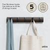 Umbra Flip Wall-Mounted Coat Rack with 3 Hooks – Modern, Space-Saving Storage for Hats, Jackets, Bags, Entryway, Mudroom, Closet, Bathroom, Bedroom – Natural/Nickel(Walnut/Black)