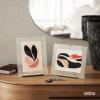 Umbra Flute 5×7 Floating Picture Frame – Modern Glass Photo Frame with Ribbed Backing and Integrated Easel, Tabletop Display for Photos or Artwork – Chrome(Chrome)