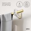 Umbra Flute Curtain Rod 1″ Diameter, Adjustable 42″–120″, Nickel – Modern Telescoping Window Rod Set with Decorative Wall Brackets & Easy Installation Hardware(Gold)